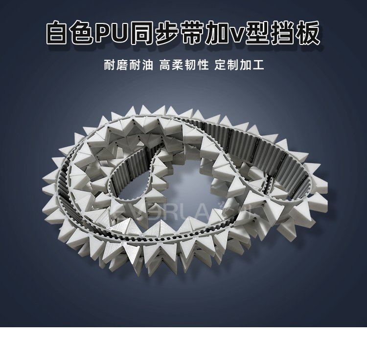 PU同步帶加V型擋板，如何在食品流水線大顯身手